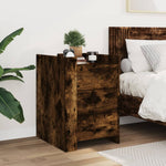 ZNTS Bedside Cabinet Smoked Oak 45x50x65 cm Engineered Wood 848308