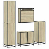 4 Piece Bathroom Furniture Set Sonoma Oak Engineered Wood 3301226