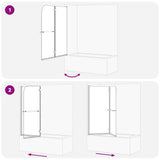 Shower Enclosure Dark Transparent 120 x 140 cm 42018546