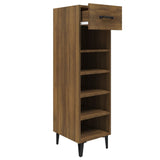 Shoe Cabinet Brown Oak 30x35x105 cm Engineered Wood 817566