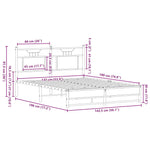 Bed Frame without Mattress Brown Oak 137x190 cm Engineered Wood 4107015