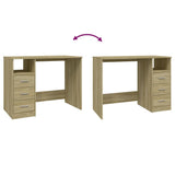 Desk with Drawers Sonoma Oak 102x50x76 cm Engineered Wood 823035