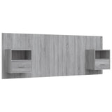 Bed Headboard with Cabinets Grey Sonoma Engineered Wood 3115698