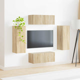 TV Wall Cabinet Set 4 pcs Sonoma Oak Engineered Wood 3408918