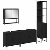 Bathroom Furniture Set with Door 4 pcs Black 33 x 33 x 185.5 cm 3334417