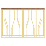 Console Table Gold Stainless Steel and Solid Wood Reclaimed 350030