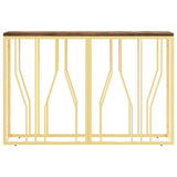 Console Table Gold Stainless Steel and Solid Wood Reclaimed 350030
