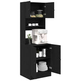 Kitchen Sideboard with Shelf 2 pcs Black Oak 60 x 50 x 180 cm 3365557