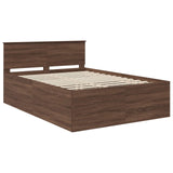 Bed Frame with Headboard Brown Oak 140 x 200 cm Engineered Wood 3408584