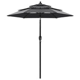 3-Tier Garden Parasol with Aluminium Pole Anthracite 2 m 313854