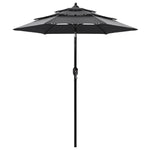 ZNTS 3-Tier Garden Parasol with Aluminium Pole Anthracite 2 m 313854