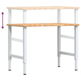 Workbench Light Brown 100x60x cm Solid Wood Oak Rectangular 3309702