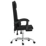 Massage Reclining Office Chair Black Faux Leather 349813
