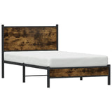 Metal Bed Frame without Mattress Smoked Oak 107x203 cm 4007810