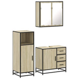 3 Piece Bathroom Furniture Set Sonoma Oak Engineered Wood 3300956