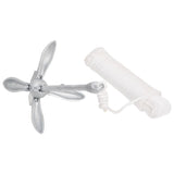 Folding Anchor with Rope Silver 6 kg Hot Dip Galvanized Cast Iron 94277