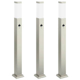 Bollard Lights with Sensor 3 pcs 80 cm Stainless Steel IP44 4006056
