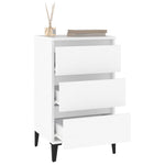 ZNTS Bedside Cabinet White 40x35x70 cm Engineered Wood 819668