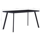 ZNTS Dining Table Black 140x70x75 cm Tempered Glass 281873