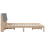 Bed Frame with Headboard Brown 135 x 190 cm Solid Pine Wood 878899