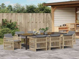 Garden Dining Set 9 pcs Beige Powder-Coated Steel 3380672