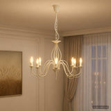 Adjustable Chandelier E14 Metal Antique White 78 x 101 cm 42053780