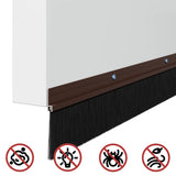 Screw-on Door Brush Seals 12 pcs Brown 100 cm Aluminium Alloy 42019447