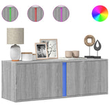 TV Wall Cabinet with LED Lights Grey Sonoma 100x31x35 cm 852269