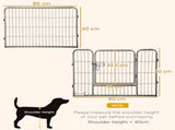 16 Panels Heavy Duty Puppy Playpen, for Small Dogs, Indoor and Outdoor Use - Grey T3398P347591
