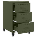 ZNTS Bedside Cabinet Olive Green 36x39x59 cm Steel 846732