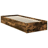 Storage Bed with Drawer Smoked Oak 75 x 190 cm Engineered Wood 3412739