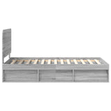 Bed Frame Grey Sonoma 90 x 190 cm Solid Pine Wood 3412547