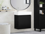 Bathroom Vanity Unit with Tap Black 45.5 x 22.5 x 84 cm 889442