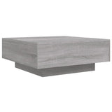 Coffee Table with LED Lights Grey Sonoma 80x80x31 cm 836593