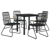 5 Piece Garden Dining Set Black PVC Rattan 3060274