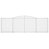 Arched Gabion Baskets 8 pcs 400x50x120/140 cm Galvanised Iron 3147015