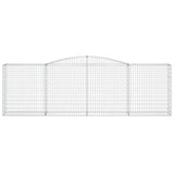 Arched Gabion Baskets 10 pcs 400x50x120/140 cm Galvanised Iron 3147017