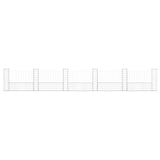 U-shape Gabion Basket with 6 Posts Iron 620x20x100 cm 151279