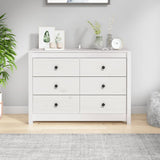 Side Cabinet White 100x40x72 cm Solid Wood Pine 821765
