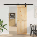 Sliding Door NARVIK Natural and Black 70 x 210 cm 3445257