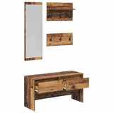 Hallway Furniture Set with Shelf 4 pcs Old Wood Engineered Wood 871527