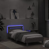 Bed Frame without Mattress with LED Lights Grey Sonoma 100x200 cm 838713