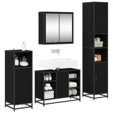 Bathroom Furniture Set 4 pcs Black Oak Engineered Wood 3402353