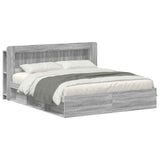 Bed Frame with Storage Grey Sonoma 200 x 200 cm Engineered Wood 3433521