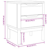 Bedside Cabinet FLORO Grey 45x39x57 cm Solid Wood Pine 374004