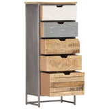 Drawer Cabinet 45x30x105 cm Solid Mango Wood 286535