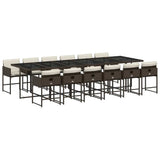 Garden Dining Set Brown PE Rattan 13 Piece Foldable 3211305