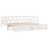 Daybed with Trundle and Drawers without Mattress White 80x200 cm 3302210