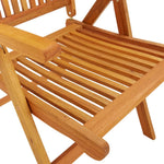 ZNTS Folding Garden Chairs 2 pcs Solid Wood Eucalyptus 316069