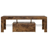 TV Cabinet with LED Lights Smoked Oak 120x35x40 cm 815666
